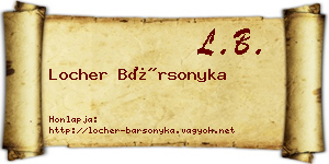 Locher Bársonyka névjegykártya